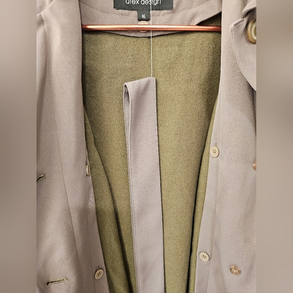 Vintage - NWT Utex Design - Removable Lining Dark Mauve Trench Coat - Size 16 - Picture 11 of 14